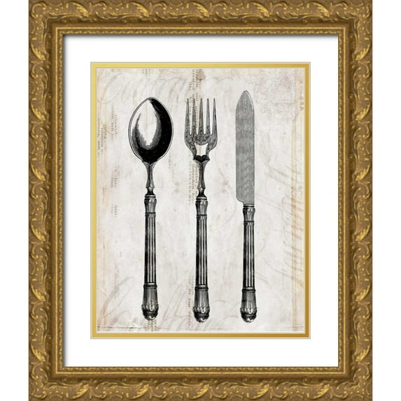 Berg, Sabine 20x24 Gold Ornate Wood Framed with Double Matting Museum Art Print Titled - Silverware I