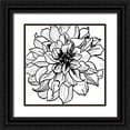 thumbnail image 1 of Berg, Sabine 26x26 Black Ornate Wood Framed with Double Matting Museum Art Print Titled - Floral Outlines III, 1 of 4