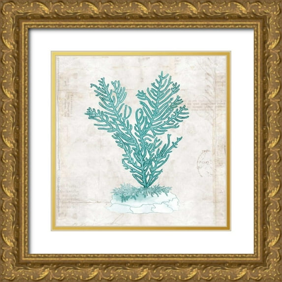 Berg, Sabine 26x26 Gold Ornate Wood Framed with Double Matting Museum Art Print Titled - Under the Sea II