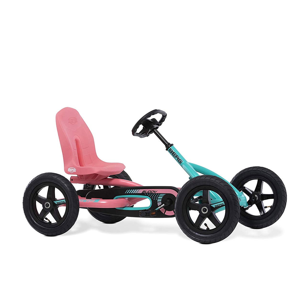 Berg Toys Buddy Lua Pedal Powered Kids Go Kart Toy, Pink and Mint 