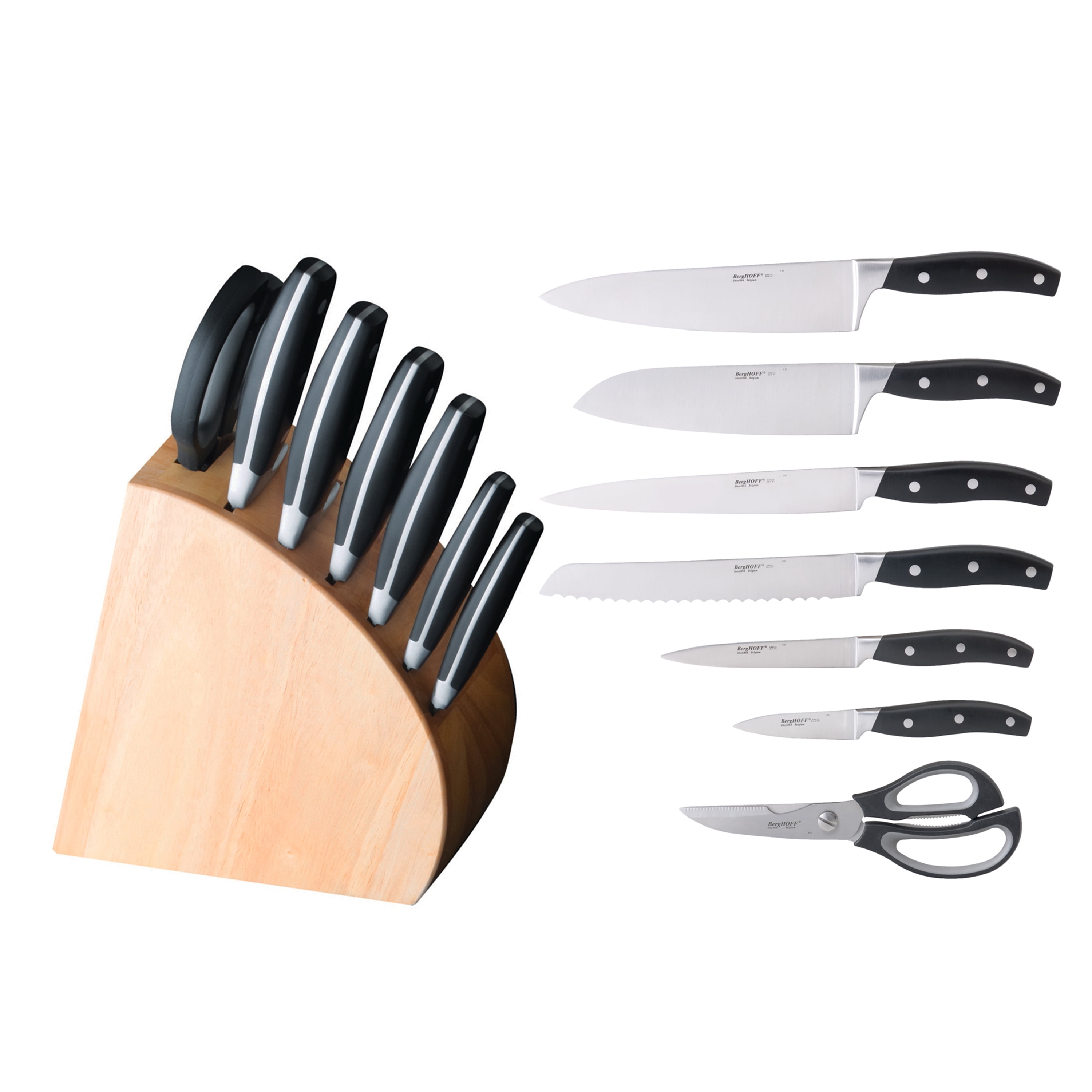 BergHOFF 8pc PP Cutlery Set with Universal Block Knife Block 