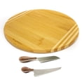 thumbnail image 1 of BergHOFF Bamboo 3Pc Round Board and Aaron Probyn Cheese Knives Set, 1 of 8