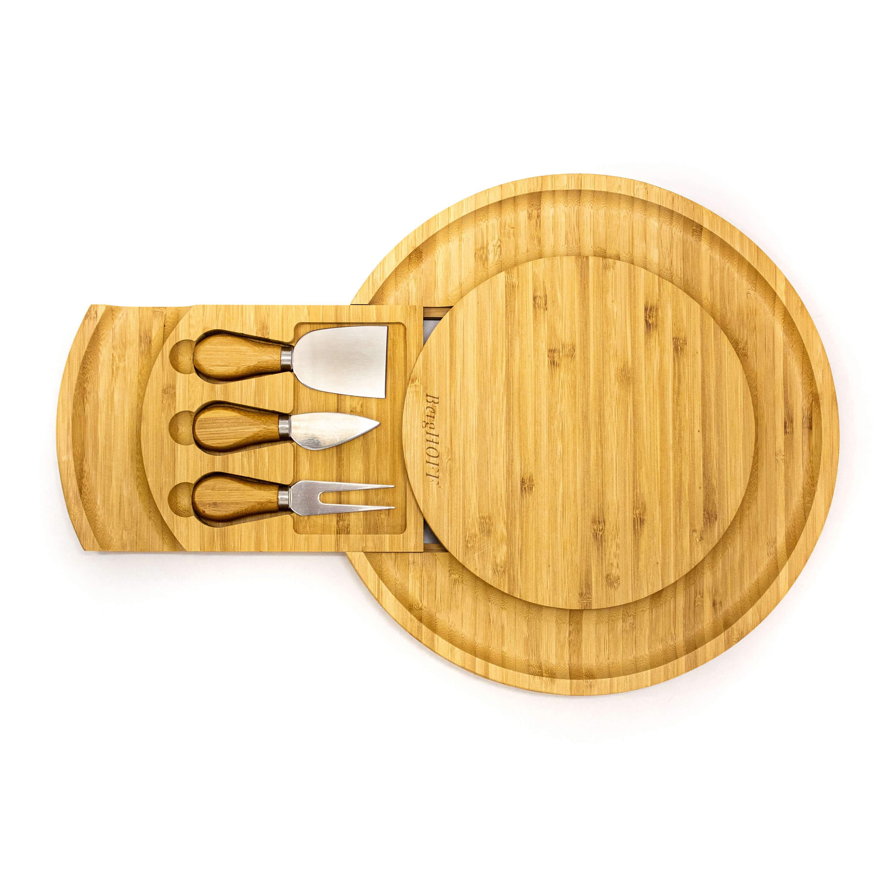 BergHOFF BergHoff 4pc Multi-level Cheese Board Set with 3pc Cheese Knife Set, 13 x 1.5"