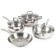 thumbnail image 1 of BergHOFF Belly Shape 7pc 18/10 Stainless Steel Cookware Set with Glass Lids, 1 of 8