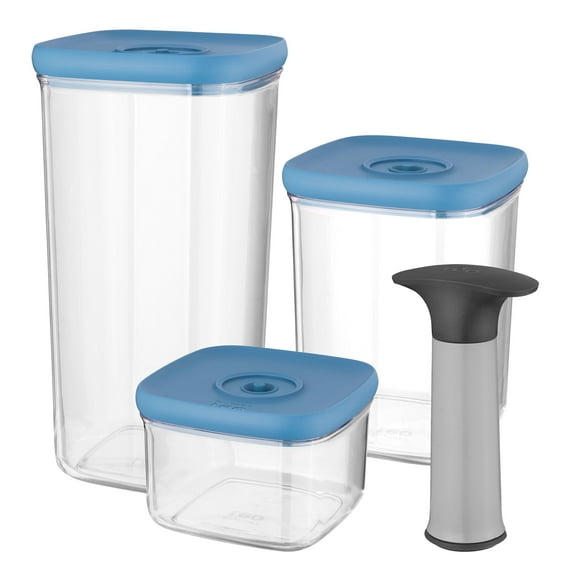 BergHOFF Leo 4Pc Vacuum Food Container Set, Blue