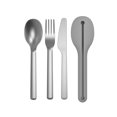 thumbnail image 1 of BergHOFF Leo 4Pc 18/10 Stainless Steel Travel Flatware Set & Grey Holder, 1 of 5