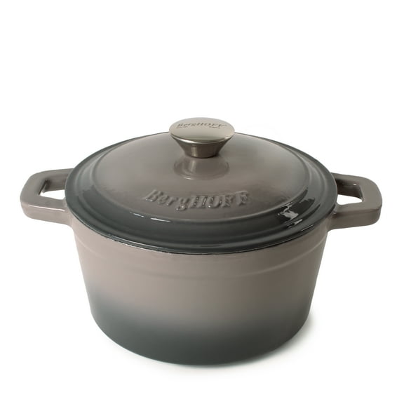 BergHOFF Neo Cast Iron 3qt. Round Dutch Oven 8" with Lid, Oyster