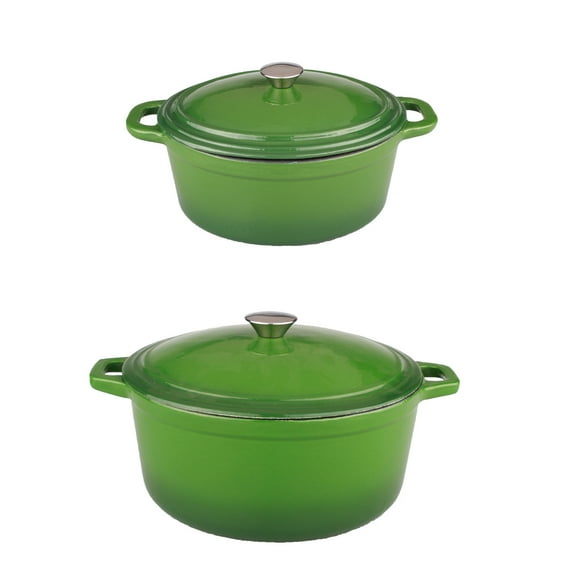 BergHOFF Neo 4pc Cast Iron Cookware Set, 5qt. & 8qt., Green