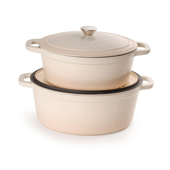 BergHOFF Neo 4pc Cast Iron Cookware Set, 5qt. & 8qt., Meringue