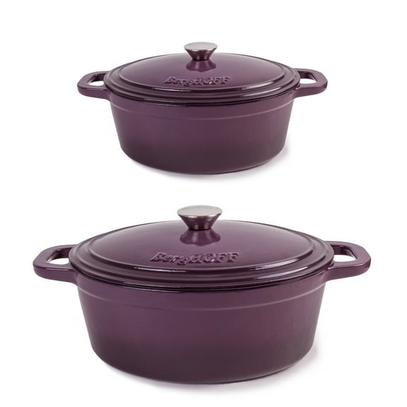 BergHOFF Neo 4pc Cast Iron Cookware Set, 5qt. & 8qt., Purple