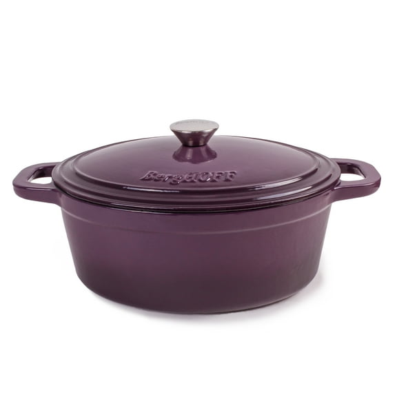 BergHOFF Neo Cast Iron 5qt. Oval Dutch Oven 11.5" with Lid, Purple