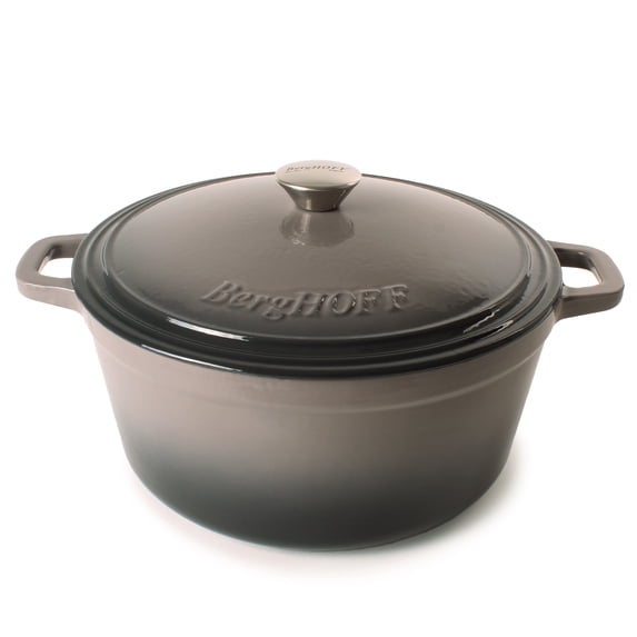 BergHOFF Neo Cast Iron 7qt. Round Dutch Oven 11" with Lid, Oyster