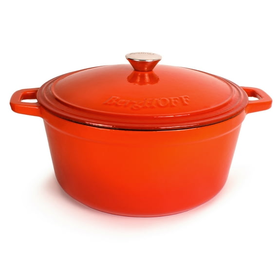 BergHOFF Neo Cast Iron 7qt. Round Dutch Oven 11" with Lid, Orange