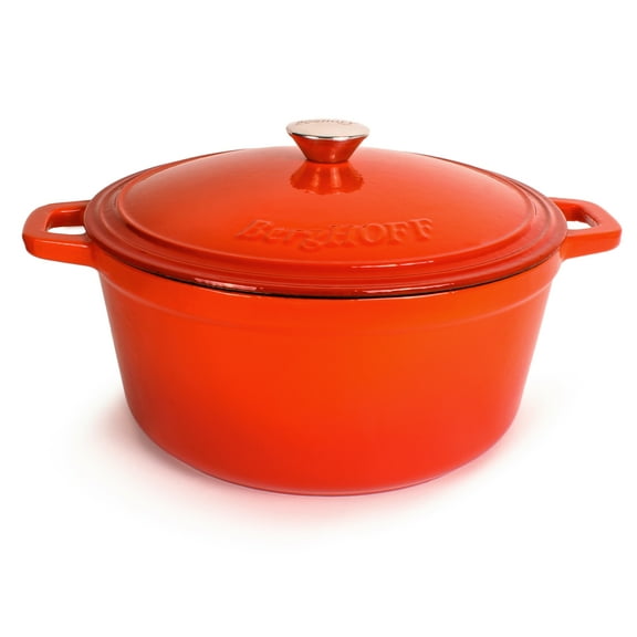 BergHOFF Neo Cast Iron 7qt. Round Dutch Oven 11" with Lid, Orange