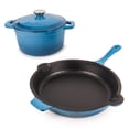 thumbnail image 1 of BergHOFF Neo 3pc Cast Iron Cookware Set, Fry Pan & Round Dutch Oven, Blue, 1 of 10