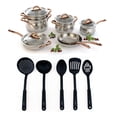thumbnail image 1 of BergHOFF Ouro Gold 16Pc 18/10 Stainless Steel Cookware Set with Glass Lids, 1 of 9