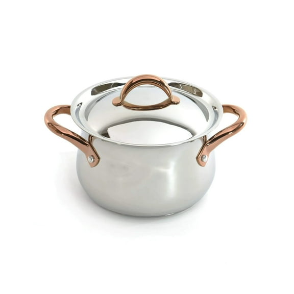 BergHOFF Ouro Gold 18/10 Stainless Steel Dutch Oven 8" with Stainless Steel Lid, 4.8 Qt