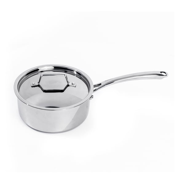 BergHOFF Professional Tri-Ply 18/10 Stainless Steel 8" Saucepan with SS Lid, 3.3qt.