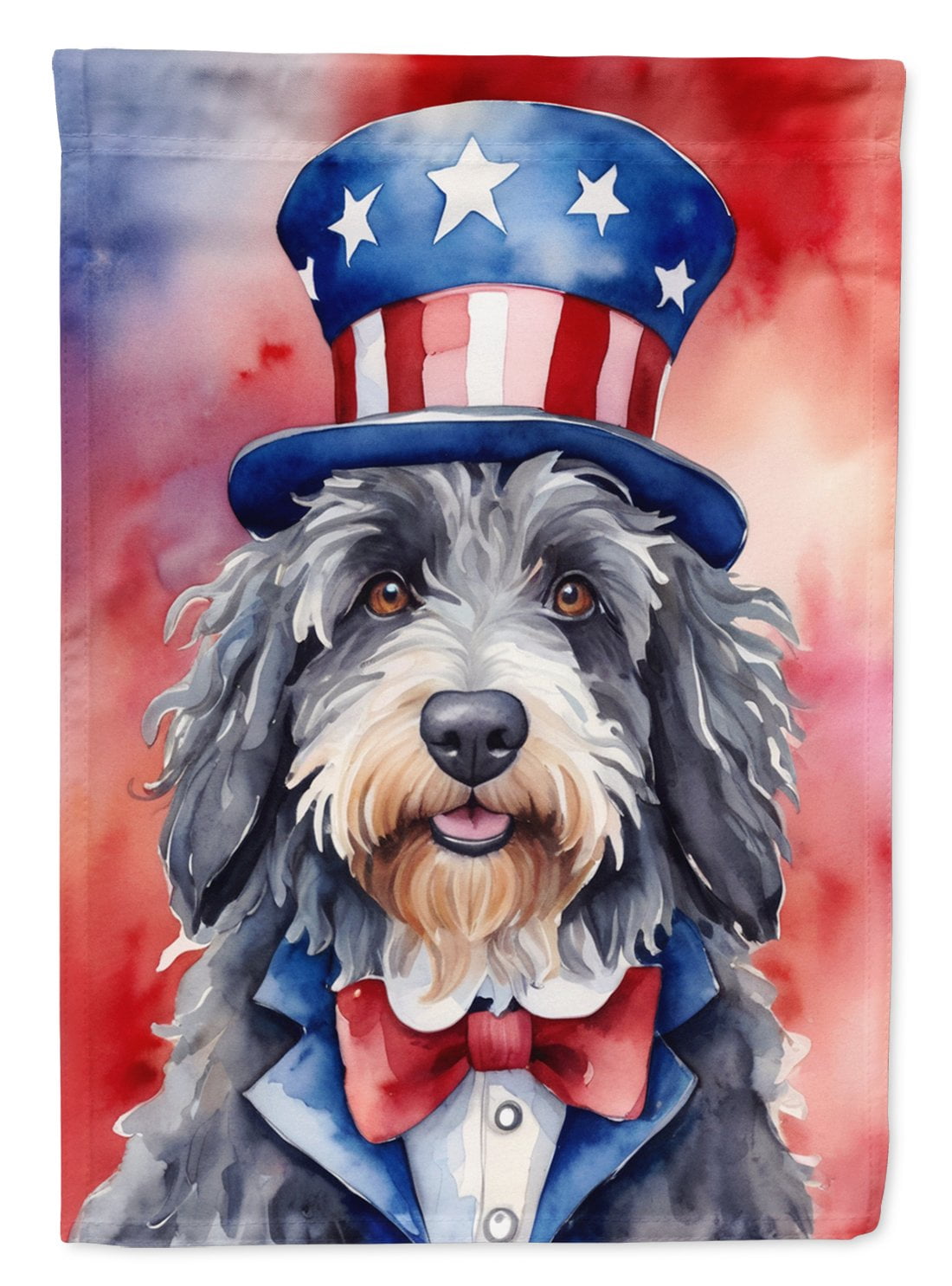 Bergamasco Sheepdog Patriotic American House Flag 28 in x 40 in
