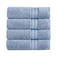 thumbnail image 1 of Bergamo 4 Piece Spun loft Fabric Towels with Striped Pattern The Urban Port, Blue, 1 of 2