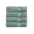 thumbnail image 1 of Bergamo 4 Piece Spun loft Fabric Towels with Striped Pattern The Urban Port, Green- Saltoro Sherpi, 1 of 2