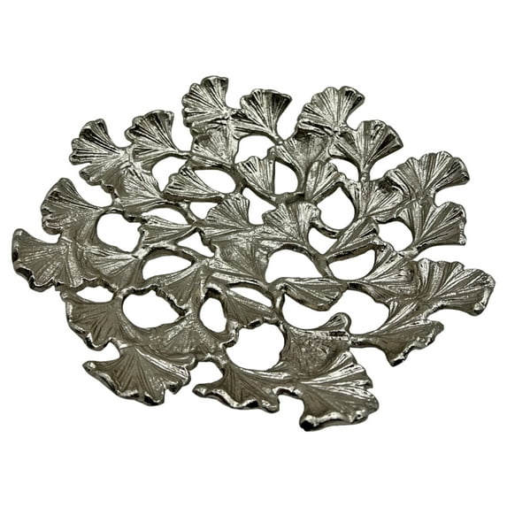 Bergamo Art 11.5 Inch Wide Decorative Handmade Aluminum Leaf Platter