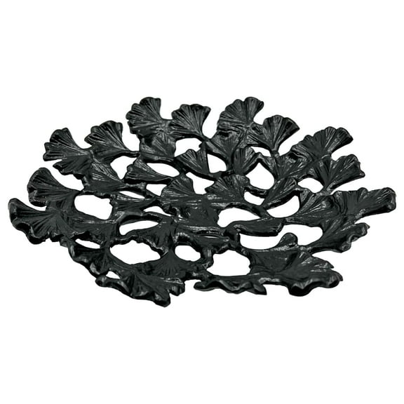 Bergamo Art 11.5 Inch Wide Decorative Handmade Aluminum Leaf Platter