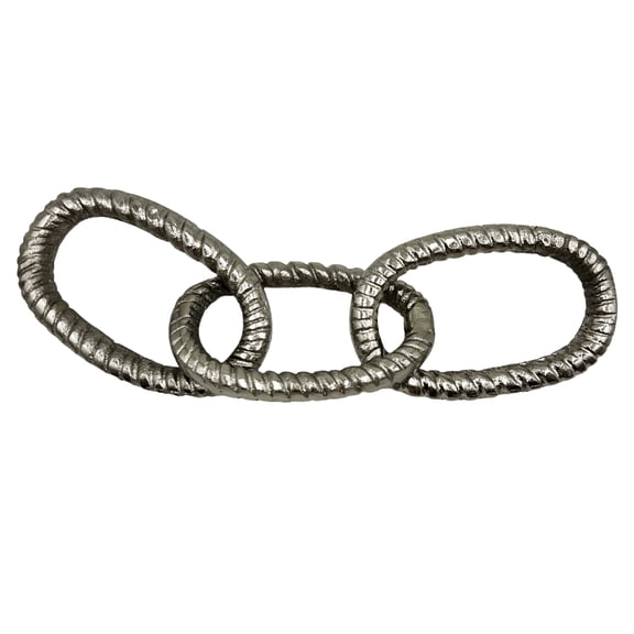 Bergamo Art 12" Decorative Handmade Aluminum Modern Chain Sculpture in Nickel