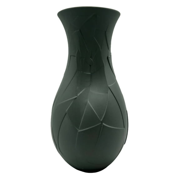 Bergamo Art 12 Inch Tall Ceramic Flower Vase in Grey