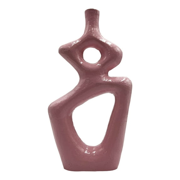 Bergamo Art 12 Inch Tall Decorative Handmade Aluminum Gourd Flower Vase in Pink