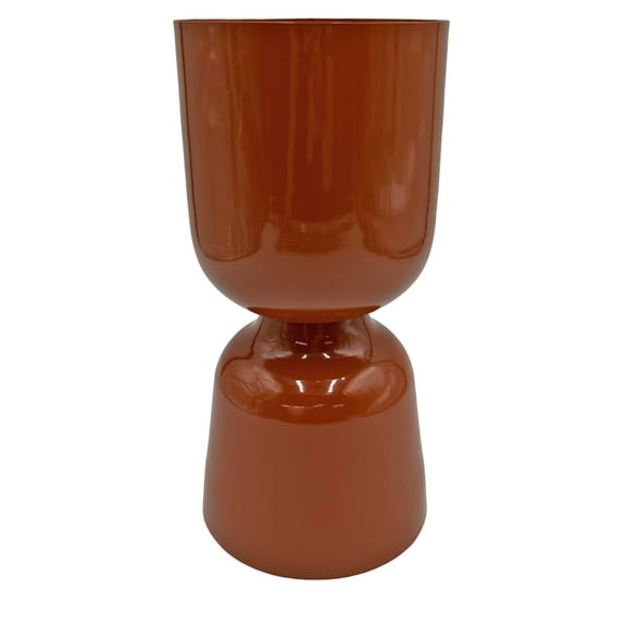 Bergamo Art 13 Inch Tall Decorative Handmade Aluminum Modern Flower Vase in Mud