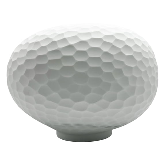 Bergamo Art 14" Decorative Handmade White Round Patterned Glass Vase