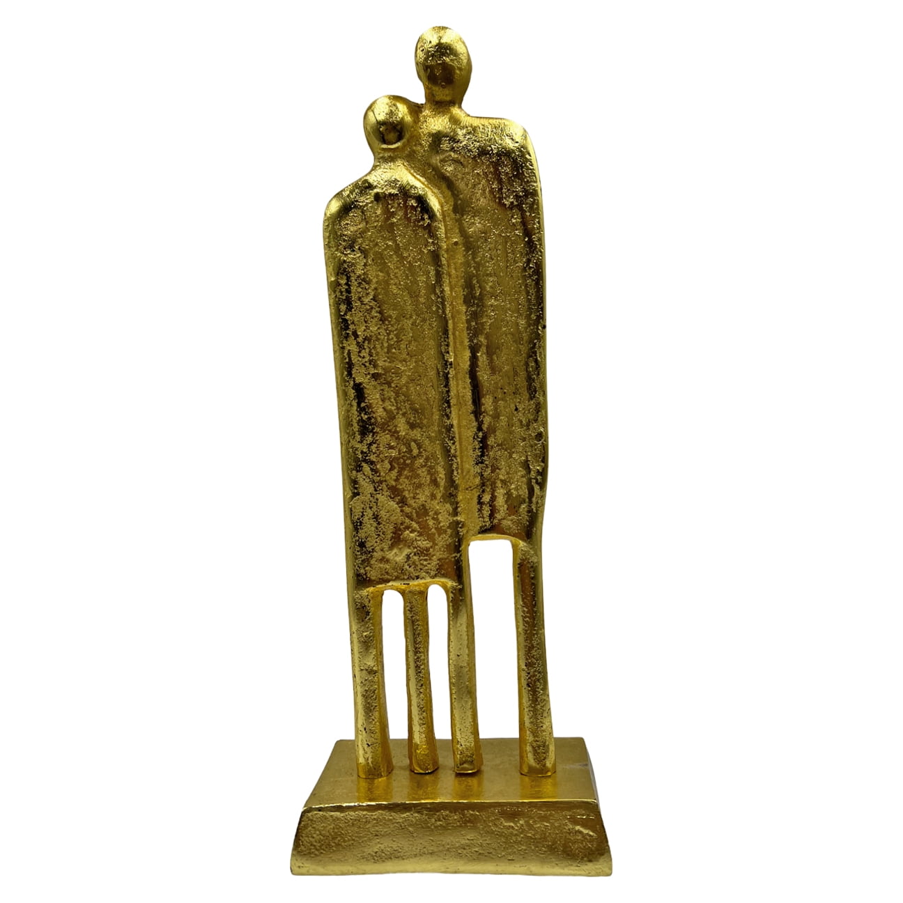Handmade Gold Aluminum Modern People Sculpture, 14 Inches Tall
