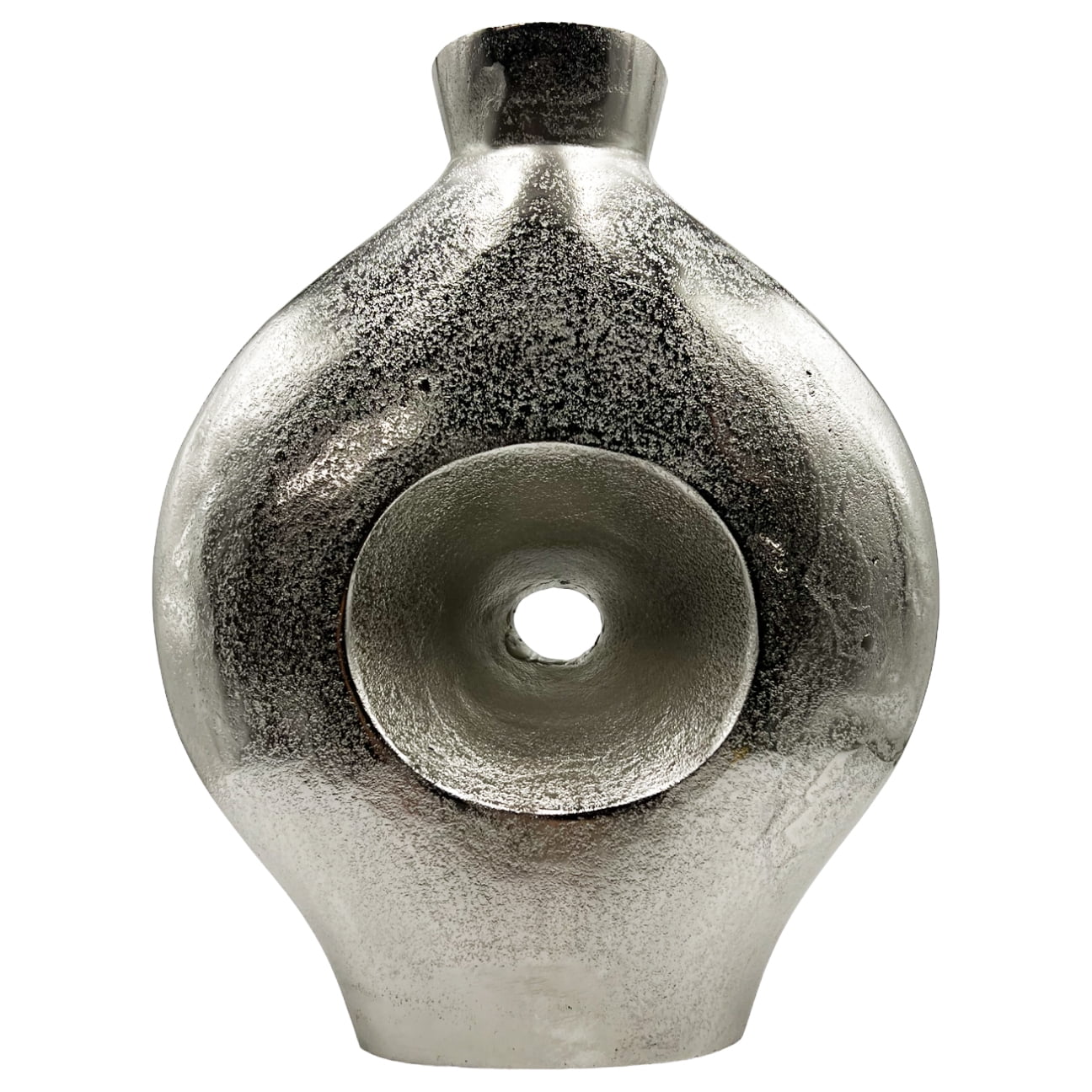 Nickel Finish 18 Inch Tall Decorative Aluminum Vase
