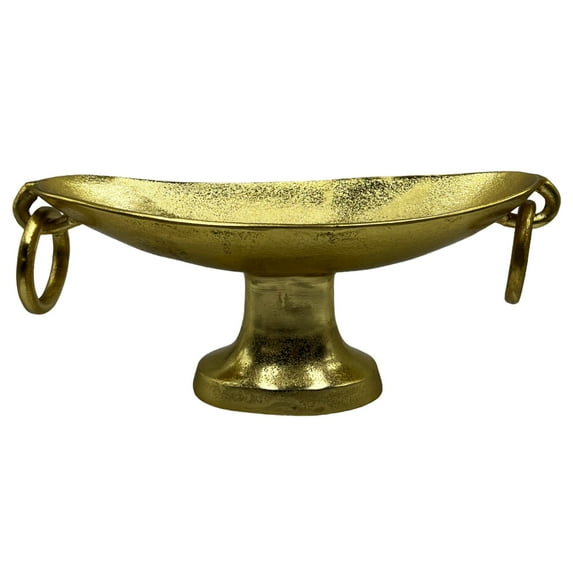 Bergamo Art 20" Decorative Handmade Aluminum Modern Pedestal Bowl in Gold