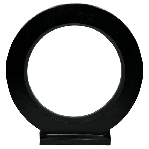 Bergamo Art 21" Decorative Handmade Aluminum Modern Round Sculpture in Black