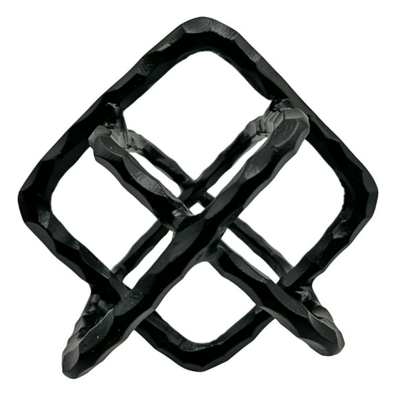 Bergamo Art 7.5 inch Decorative Handmade Aluminum Square Sculpture in Black