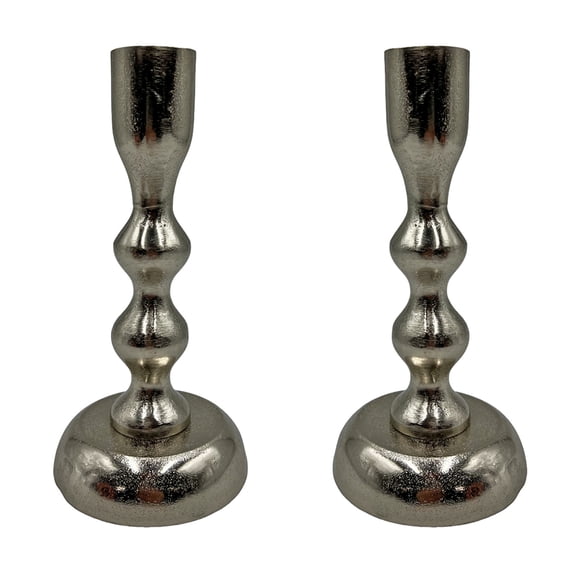 Bergamo Art 7 Inch Decorative Handmade Aluminum Modern Candle holder Set of 2