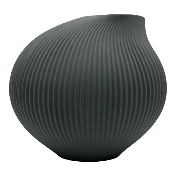 Bergamo Art 7 Inch Wide Modern Ceramic Vase for Flowers in Grey