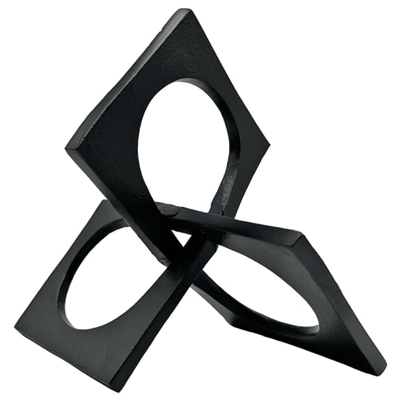 Bergamo Art 8.5 inch Decorative Handmade Aluminum Square Sculpture in Black