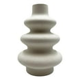 thumbnail image 1 of Bergamo Art 8 Inch Tall Beige Ceramic Vase in Beige, 1 of 4