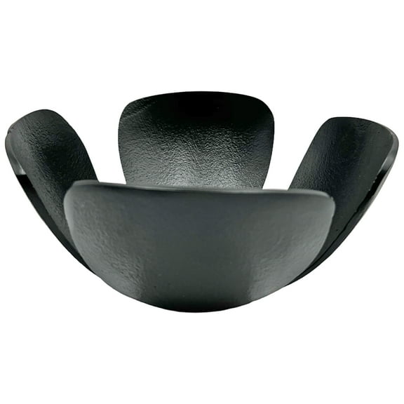 Bergamo Art 9 Inch Wide Decorative Handmade Aluminum Clover Leaf Bowl in Black
