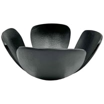 Bergamo Art 9 Inch Wide Decorative Handmade Aluminum Clover Leaf Bowl in Black
