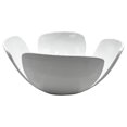thumbnail image 1 of Bergamo Art 9 Inch Wide Decorative Handmade Aluminum Clover Leaf Bowl in White, 1 of 4