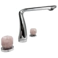 thumbnail image 1 of Bergamo Art Chrome Brass Bathroom Faucet with Pink Rose Quartz Handles, 1 of 6