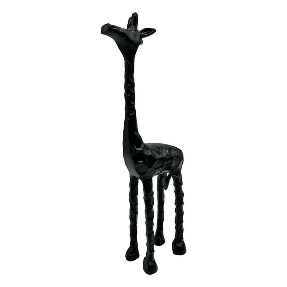 Bergamo Art Decorative Handmade Aluminum 13 inch Giraffe Sculpture in Black