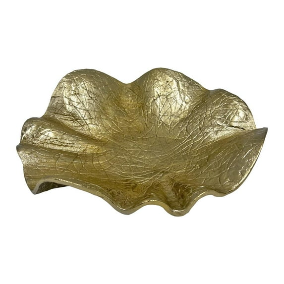 Bergamo Art Decorative Handmade Aluminum Flower Bowl in Gold