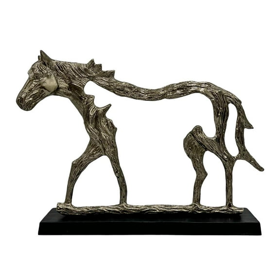 Bergamo Art Decorative Handmade Aluminum Horse Outline Sculpture in Bronze