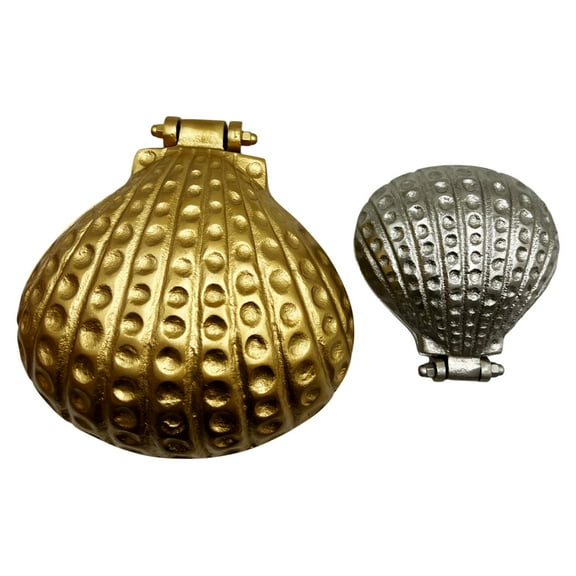 Bergamo Art Decorative Handmade Aluminum Shell Shape Bowl Set of 2