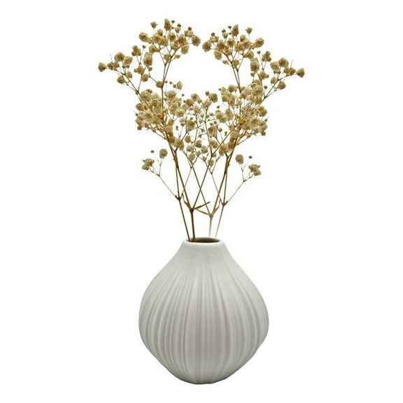 Bergamo Art Modern Onion Ceramic Vase in White